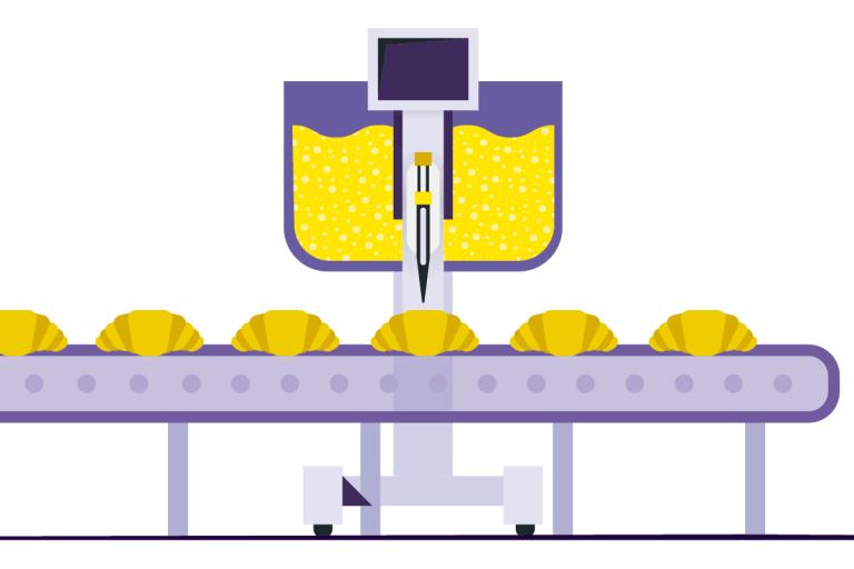 illustration fruit filling a smooth production process